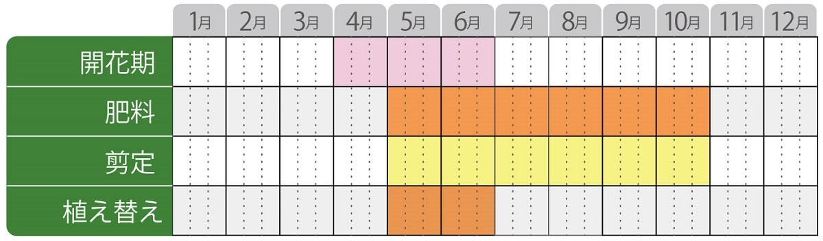 シュガーバインの栽培カレンダー